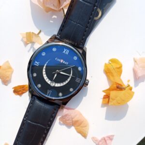 CassRay - Navy Blue Crescent Date Display - Special Leather - CR01